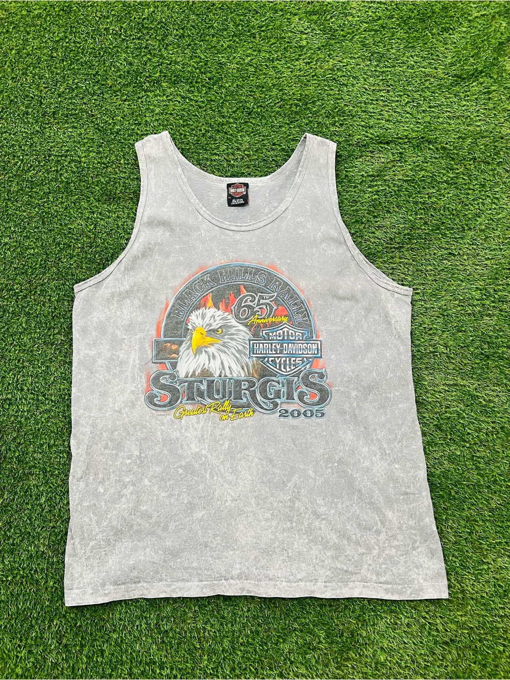 2005 Harley Davidson Sturgis Tank Top XL Mineral Wash Eagle 65th Anniversary💎